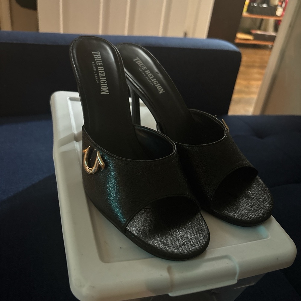 True Religion Black Women's Heeled Sandals